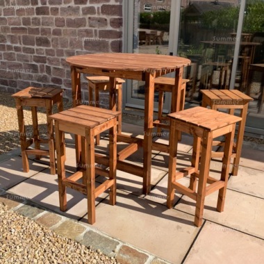 6 Seater Bar Set 128 - Bar Stools, Table, Fully Assembled, FSC® Certified
