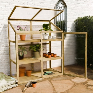 Growhouse 062-B - Polycarbonate, 3 Shelves, Brown Finish
