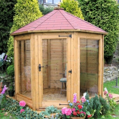 Octagonal Summerhouse 170 - Low Level Glazing, Fitted Free