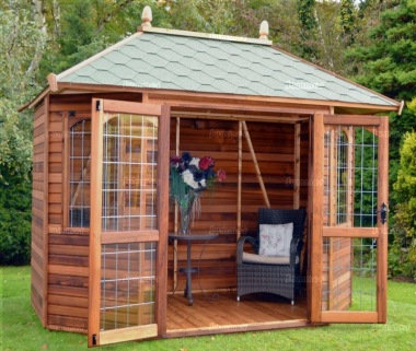 Bay Fronted Hipped Summerhouse 116 - Six Sided