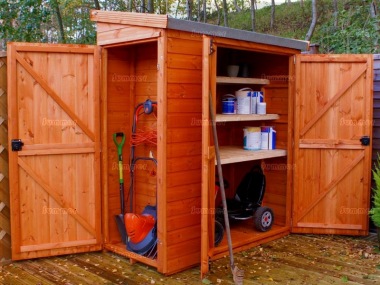 Pent Small Storage Shed 715 - Shiplap, Multiple Doors, Fitted Free