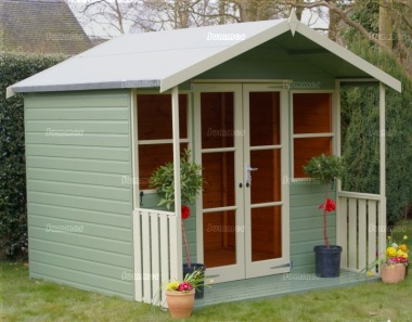 Apex Summerhouse 420 - Painted, Shiplap, Double Door, Fitted Free