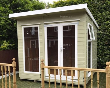 Pent Summerhouse 236 - Low Level Glazing, Double Door, Fitted Free