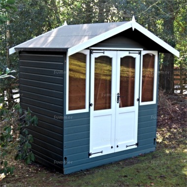 Apex Summerhouse 421 - Painted, Arches, Double Door, Fitted Free