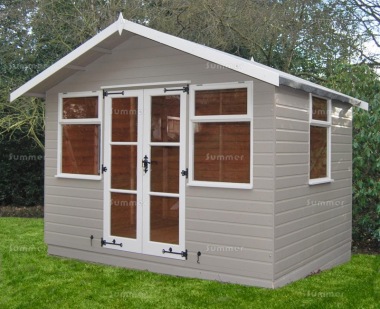 Apex Summerhouse 480 - Painted, Shiplap, Double Door, Fitted Free Apex Summerhouse 480 - Painted, Shiplap, Double Door, Fitted Free