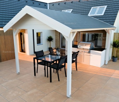 Wooden Gazebo 686 - Apex Roof, Felt Tiles