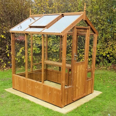 Thermowood Wooden Greenhouse 232 - Toughened Glass, Fitted Free Thermowood Wooden Greenhouse 232 - Toughened Glass, Fitted Free