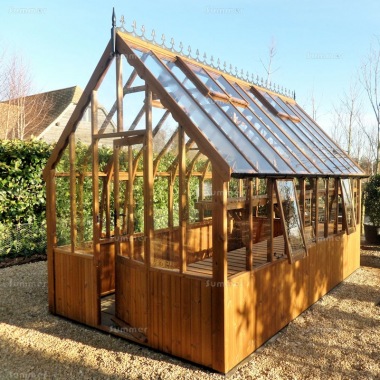 Thermowood Victorian Greenhouse 239 - Toughened Glass, Fitted Free