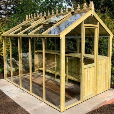 Pressure Treated Greenhouse 510 - Toughened Glass, Fitted Free Pressure Treated Greenhouse 510 - Toughened Glass, Fitted Free
