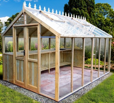 Pressure Treated Greenhouse 513 - Toughened Glass, Fitted Free Pressure Treated Greenhouse 513 - Toughened Glass, Fitted Free