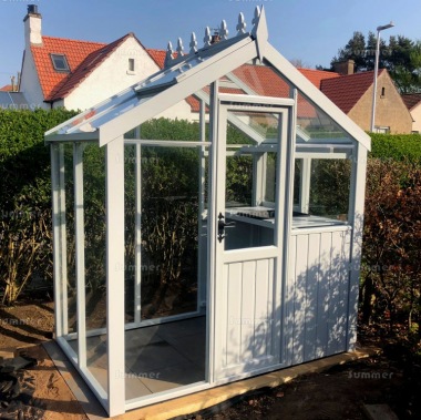 Painted Wooden Greenhouse 516 - Toughened Glass