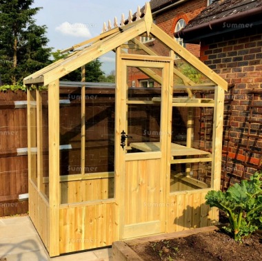 Pressure Treated Greenhouse 530 - Toughened Glass, Fitted Free