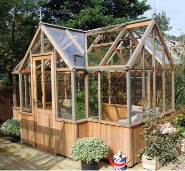 Cedar Victorian Orangery 643 - Valley Roof, Hinged Door Cedar Victorian Orangery 643 - Valley Roof, Hinged Door