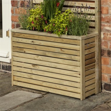 Pressure Treated, Tall Wooden Planter 405 - Planter Liner Included
