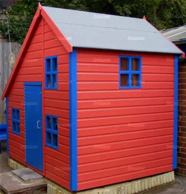 Two Storey Playhouse 30 - Painted, Upstairs to one Side, Fitted Free